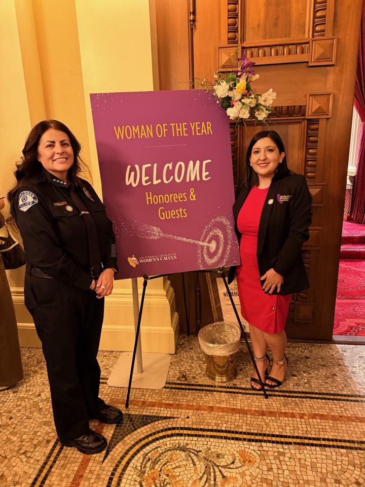 Corcoran Police Chief Margarita Ochoa with Senator Melissa Hurtado